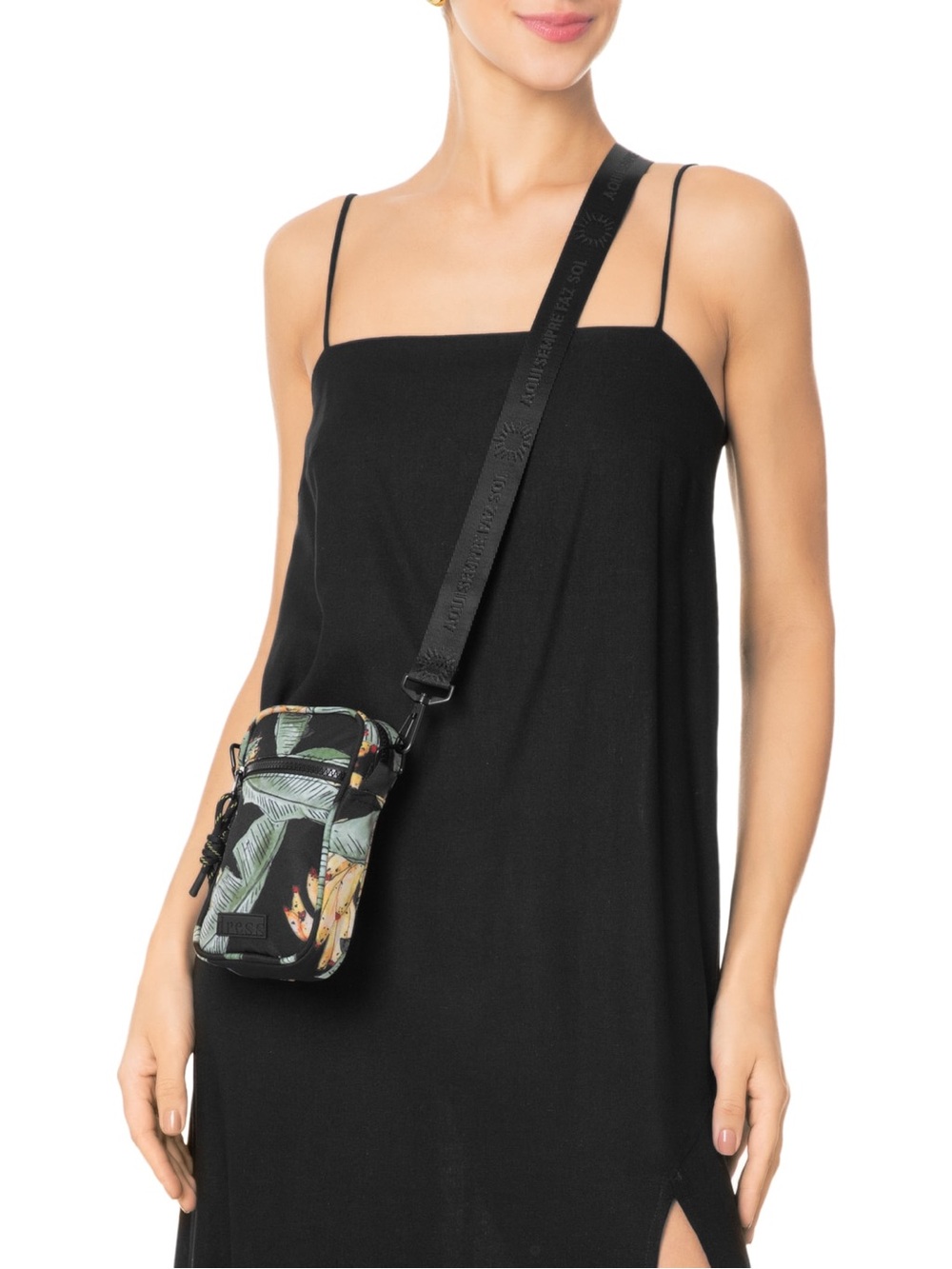 Dress To ‘Bolsa Feminina Transversal Estampa Paraiso Preto’